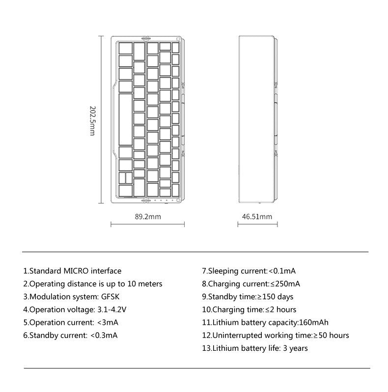 Mini Foldable Wireless Keyboard