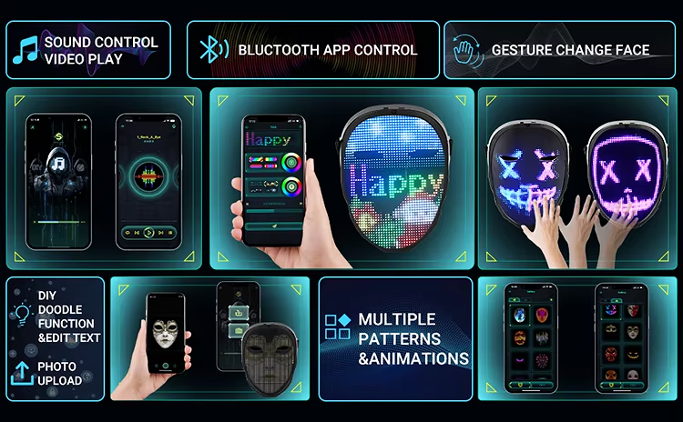 Full-Color LED Cosplay Mask