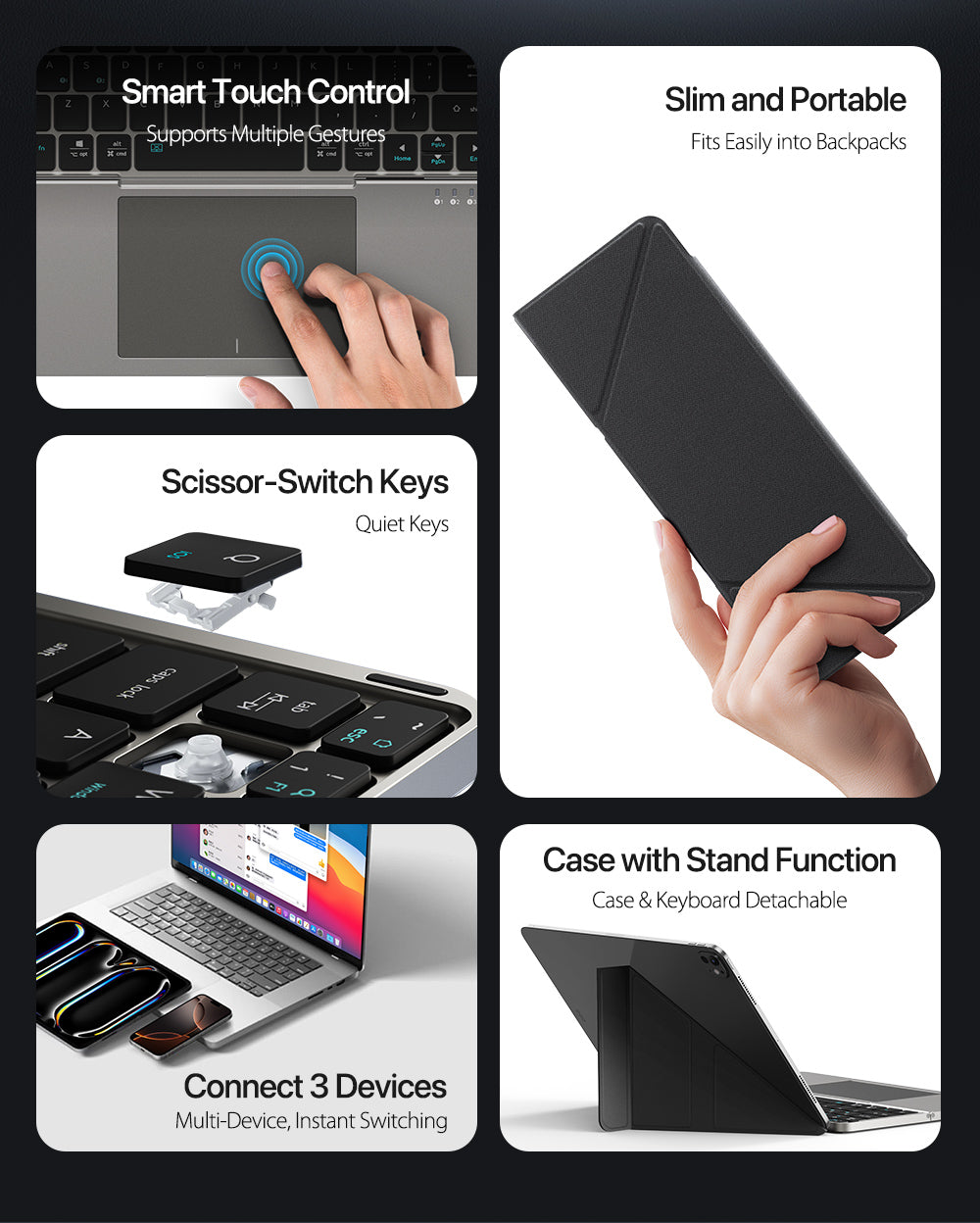 Flip-Style Foldable Wireless Keyboard