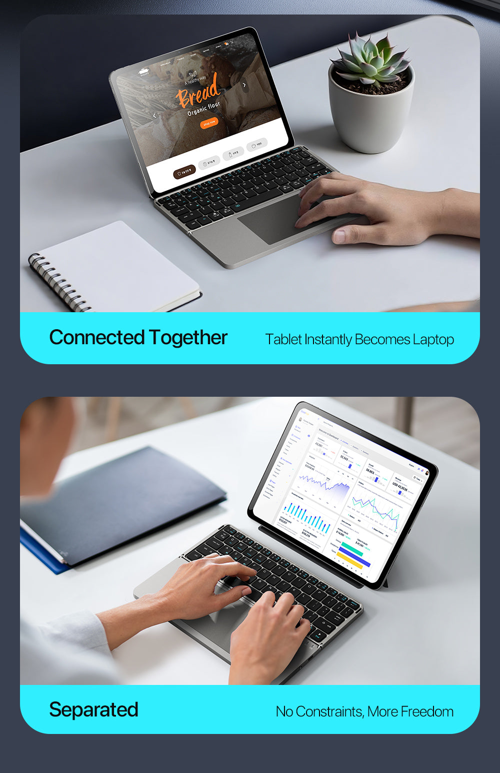 Flip-Style Foldable Wireless Keyboard