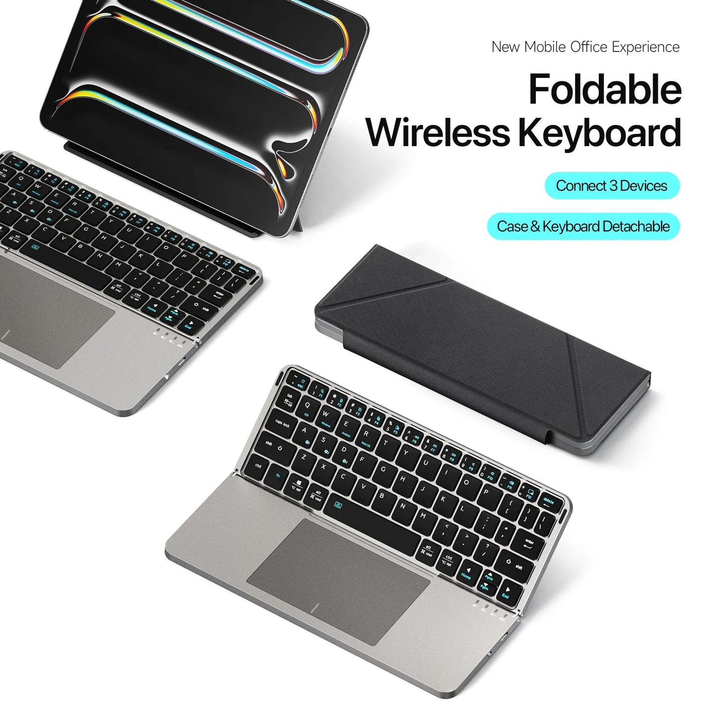 Flip-Style Foldable Wireless Keyboard