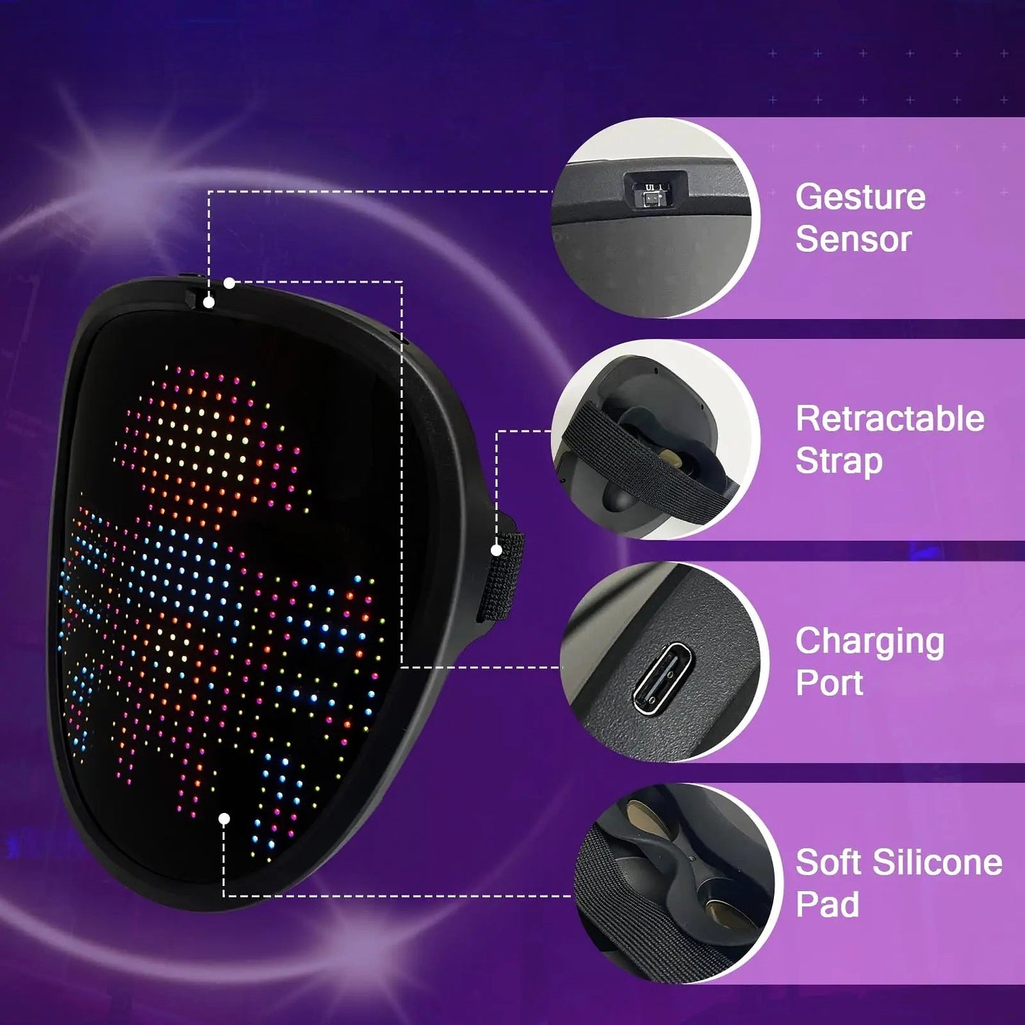 Full-Color LED Cosplay Mask