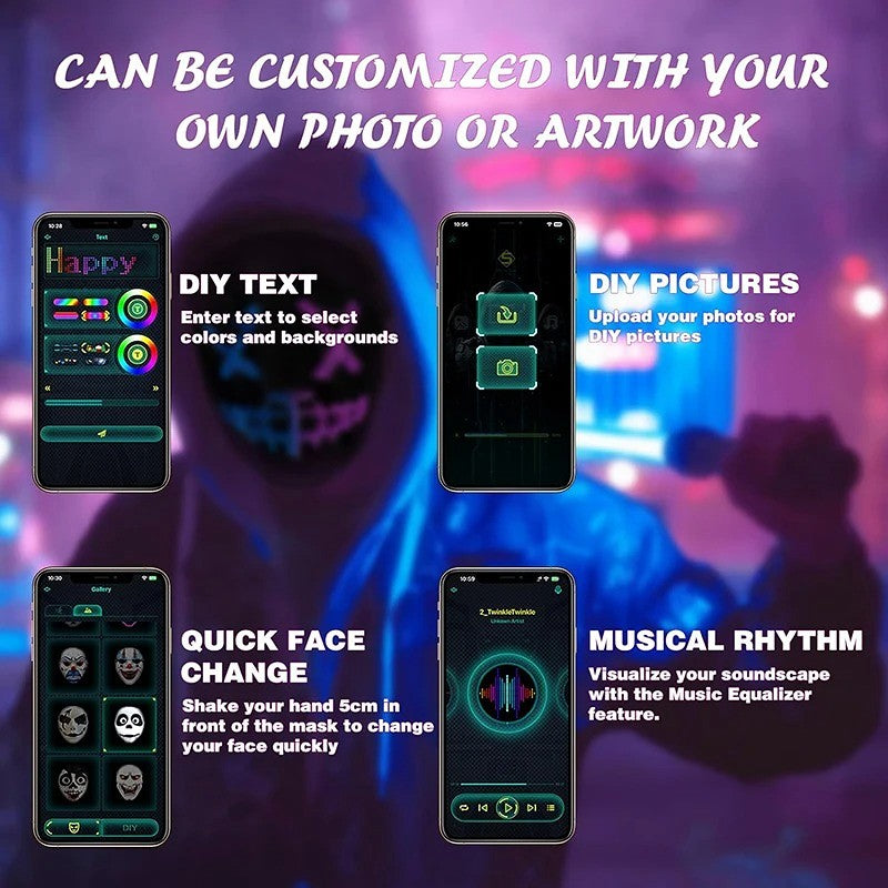 Full-Color LED Cosplay Mask