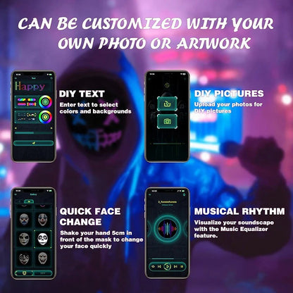 Full-Color LED Cosplay Mask